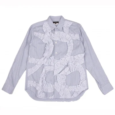 COMME des GARCONS HOMME PLUS Frill Pasted Stripe Shirt