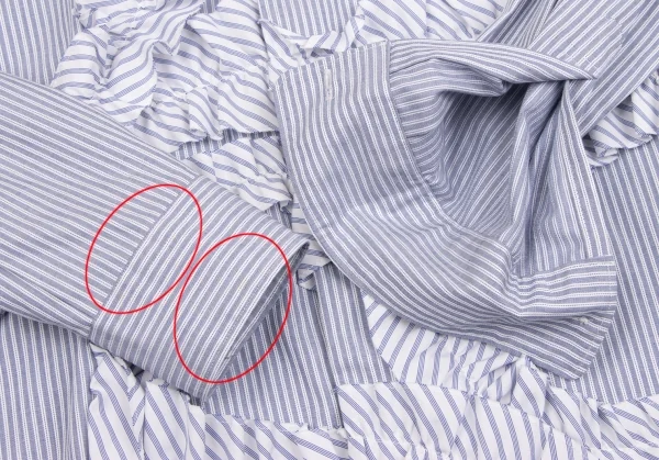 COMME des GARCONS HOMME PLUS Frill Pasted Stripe Shirt K-135282_008