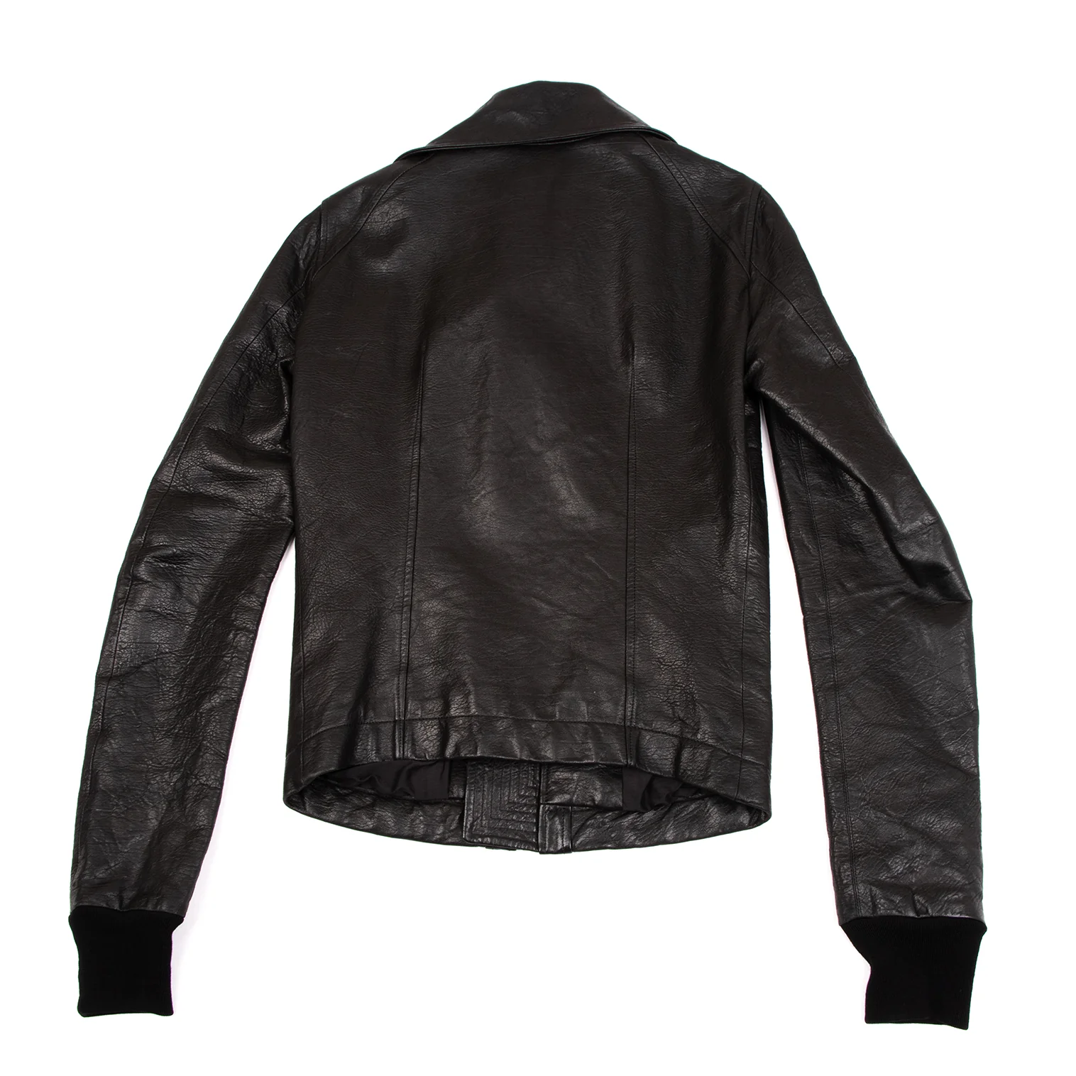 リックオウエンス ブルゾン リックオウエンスRICK OWENS ラムレザー切替ハイネック