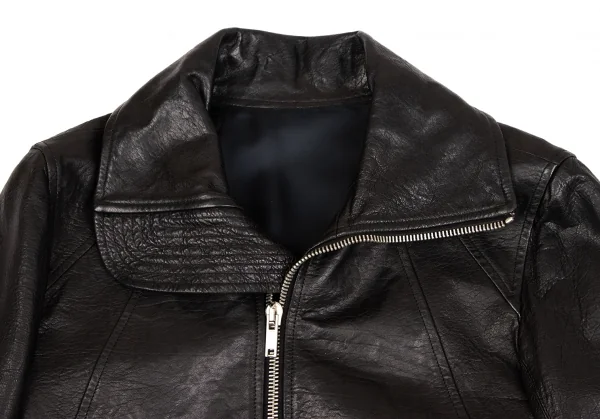 【高級・希少】リックオウエンス ラムレザージャケット 切替 ブラック 40 羊革 高級・希少】リックオウエンス ラムレザージャケット 切替 ブラック 40