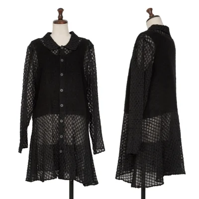 pour deux Sheer Polka Dots Long Sleeve Shirt