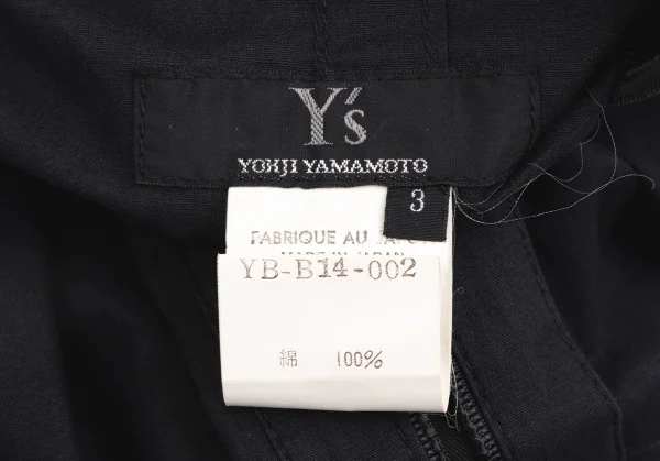 ワイズY's ホック留めノースリーブシャツ 黒3 K-135328_017