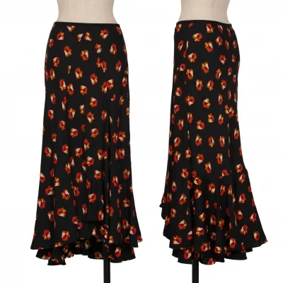 DIANE VON FURSTENBERG Floral Printed Layered Flare Skirt