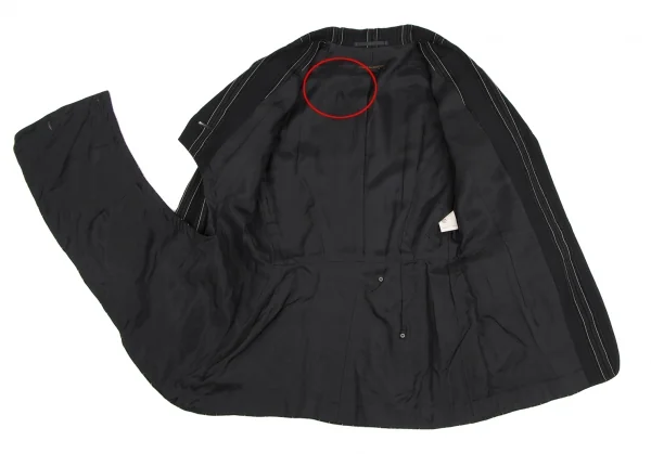 COMME des GARCONS Striped Wool Asymmetry Wrap Jacket K-135367_010