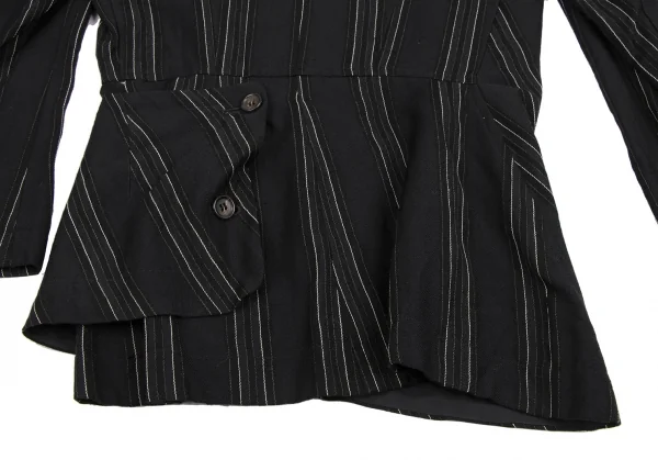 COMME des GARCONS Striped Wool Asymmetry Wrap Jacket K-135367_015