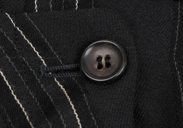 COMME des GARCONS Striped Wool Asymmetry Wrap Jacket K-135367_016