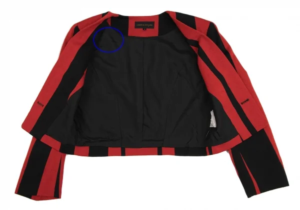 COMME des GARCONS Bicolor Striped Short Jacket K-135369_012