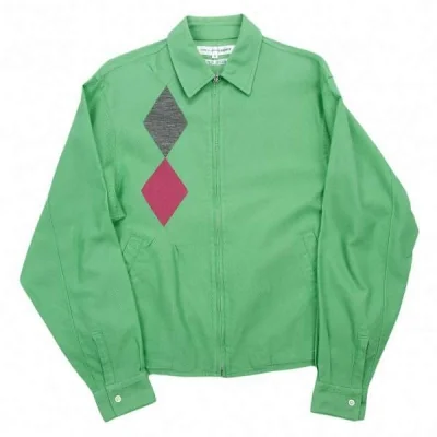 コムデギャルソン シャツ COMME des GARCONS SHIRT アーガイル切り替え鹿の子ジップブルゾン