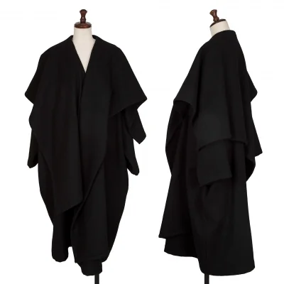 COMME des GARCONS Wool Blend Draped Buttonless Coat