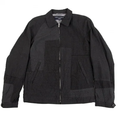 COMME des GARCONS HOMME Dyed Patchwork Zip Blouson