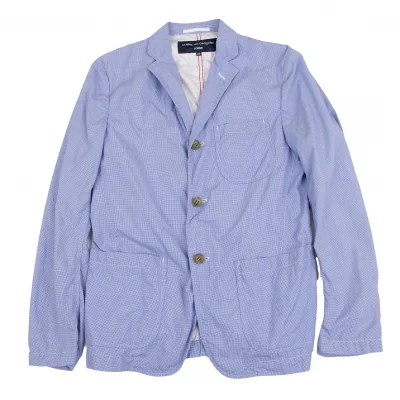 COMME des GARCONS HOMME Micro Check Puckered Cotton Shirt Jacket