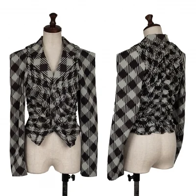 COMME des GARCONS Bias Check Printed Shirring Jacket