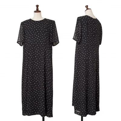Leilian See-through Pin Dot Short Sleeve Dress