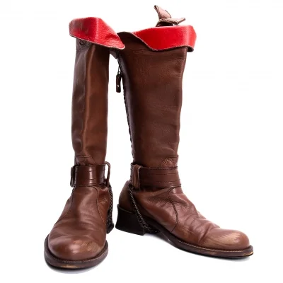 Jean-Paul GAULTIER Chain Design Leather Long Boots