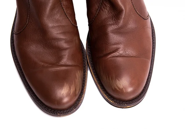 Jean-Paul GAULTIER Chain Design Leather Long Boots K-135506_005