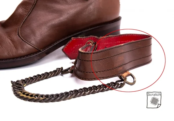 Jean-Paul GAULTIER Chain Design Leather Long Boots K-135506_008