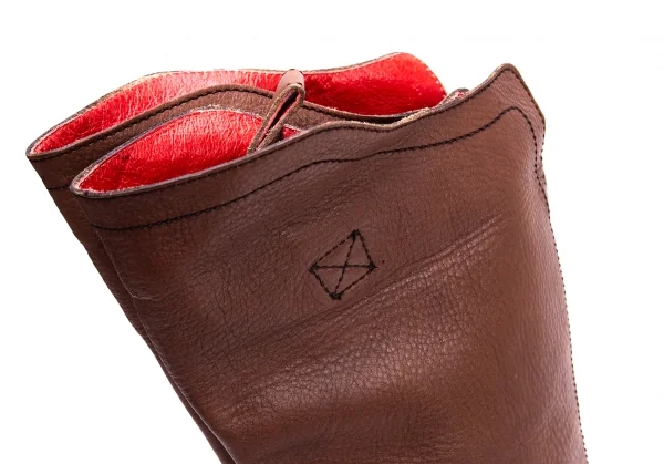 Jean-Paul GAULTIER Chain Design Leather Long Boots K-135506_012