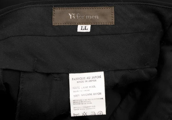 ワイズフォーメンY's for men ウールギャバツータックパンツ 黒LL K-135555_013