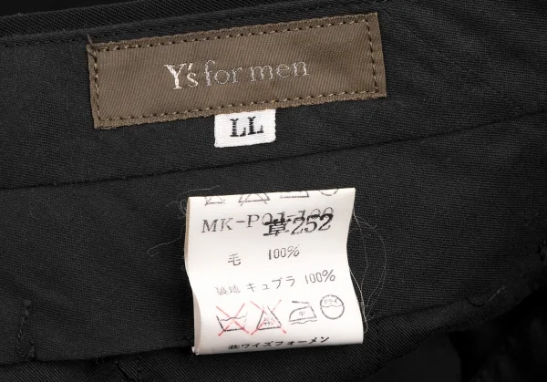 ワイズフォーメンY's for men ウールギャバツータックパンツ 黒LL K-135555_014