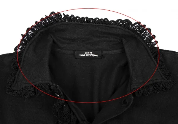 tricot COMME des GARCONS Cotton Lace Design Inside-out Cardigan K-135568_005