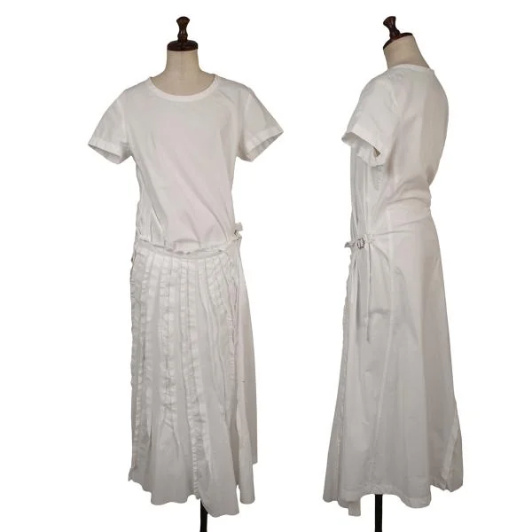 tricot COMME des GARCONS Front Belt Tuck Dress White S-M K-135569_001