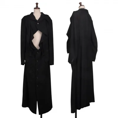 COMME des GARCONS Side Opening Back Slit Ruffle Coat