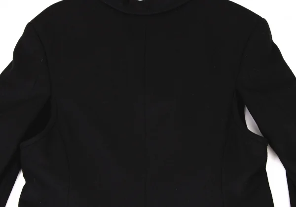 コムデギャルソンCOMME des GARCONS ウール混紡脇開きバックスリットフリルコート 黒M位 K-135572_016