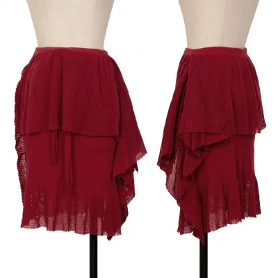 ISSEY MIYAKE FETE Mesh Switching Frill Skirt