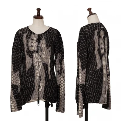 Jean Paul GAULTIER FEMME Print Mesh Knit Cardigan