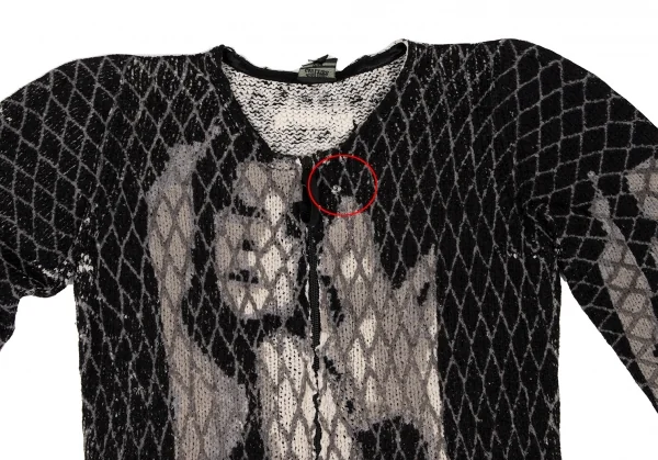 Jean Paul GAULTIER FEMME Print Mesh Knit Cardigan K-135602_003