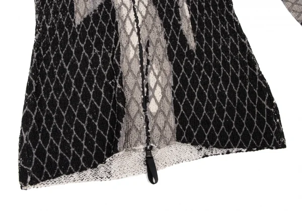Jean Paul GAULTIER FEMME Print Mesh Knit Cardigan K-135602_010