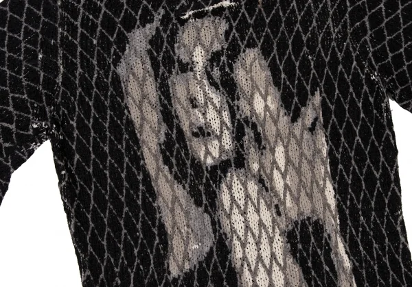 Jean Paul GAULTIER FEMME Print Mesh Knit Cardigan K-135602_016