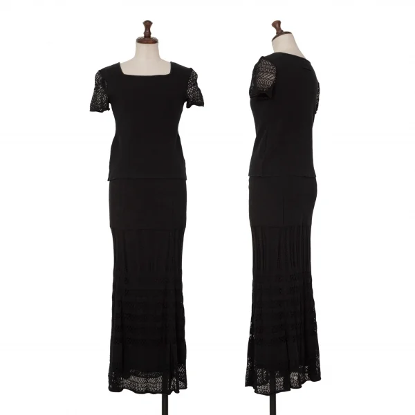 ジャンポールゴルチエ ファムJean Paul GAULTIER FEMME コットンレースセットアップ 黒40 K-135607_001