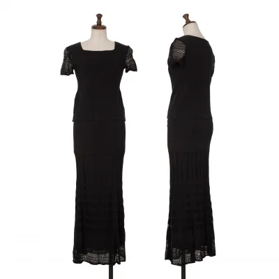 ジャンポールゴルチエ ファムJean Paul GAULTIER FEMME コットンレースセットアップ 黒