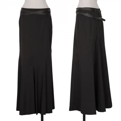 Jean-Paul GAULTIER FEMME Belted Switching Wool Skirt
