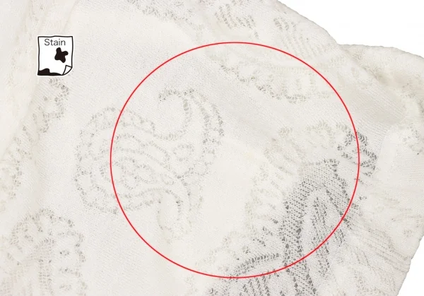 ジュンヤワタナベ コムデギャルソンJUNYA WATANABE COMME des GARCONS ペイズリーメッシュ裾フレア半袖トップス 白S位 K-135681_007