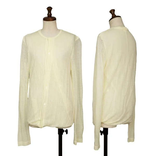 ジュンヤワタナベ コムデギャルソンJUNYA WATANABE COMME des GARCONS ジャガードシースルーバルーンカーディガン クリームS K-135684_001