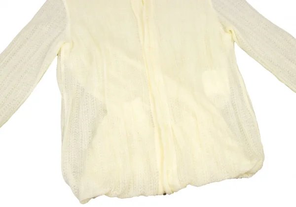 ジュンヤワタナベ コムデギャルソンJUNYA WATANABE COMME des GARCONS ジャガードシースルーバルーンカーディガン クリームS K-135684_011