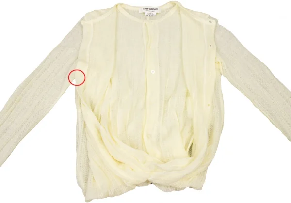 ジュンヤワタナベ コムデギャルソンJUNYA WATANABE COMME des GARCONS ジャガードシースルーバルーンカーディガン クリームS K-135684_013