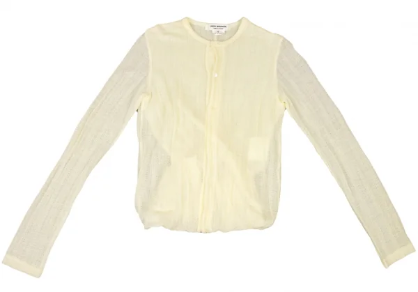 ジュンヤワタナベ コムデギャルソンJUNYA WATANABE COMME des GARCONS ジャガードシースルーバルーンカーディガン クリームS K-135684_002