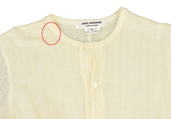 ジュンヤワタナベ コムデギャルソンJUNYA WATANABE COMME des GARCONS ジャガードシースルーバルーンカーディガン クリームS K-135684_003