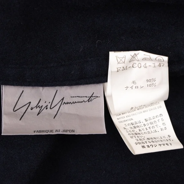 Yohji Yamamoto FEMME Zipper Belted Wool Coat K-135700_020