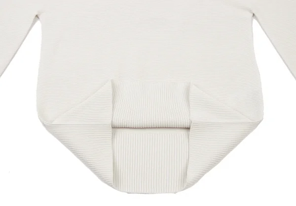 イッセイミヤケISSEY MIYAKE 132 5. コットンポリリブ切替ハイネックニット オフホワイト2 K-135739_010