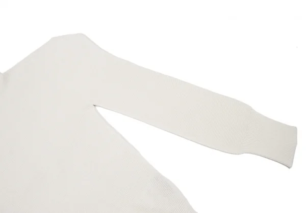 イッセイミヤケISSEY MIYAKE 132 5. コットンポリリブ切替ハイネックニット オフホワイト2 K-135739_007