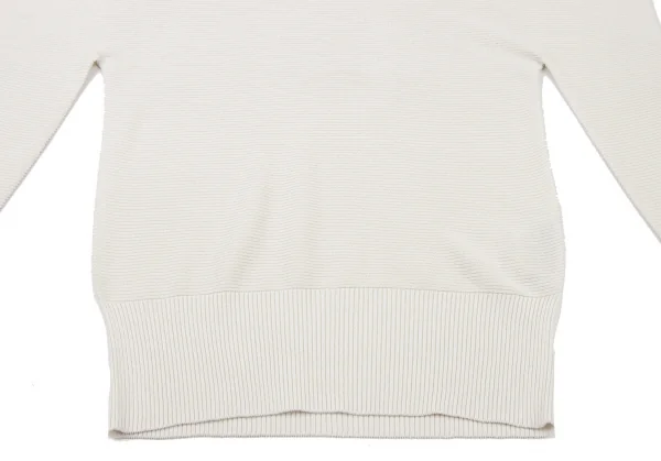 イッセイミヤケISSEY MIYAKE 132 5. コットンポリリブ切替ハイネックニット オフホワイト2 K-135739_009