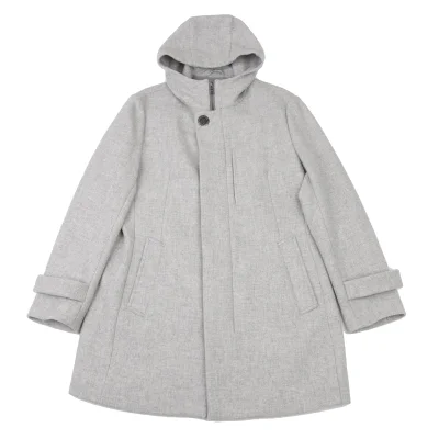 EPOCA UOMO Wool Nylon Double Zip Hooded Coat