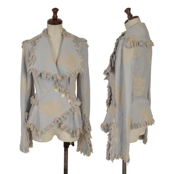 Vivienne Westwood Gold Label Floral Gobelin Fringe Design Jacket Sky blue,Beige 10 K-135755_001