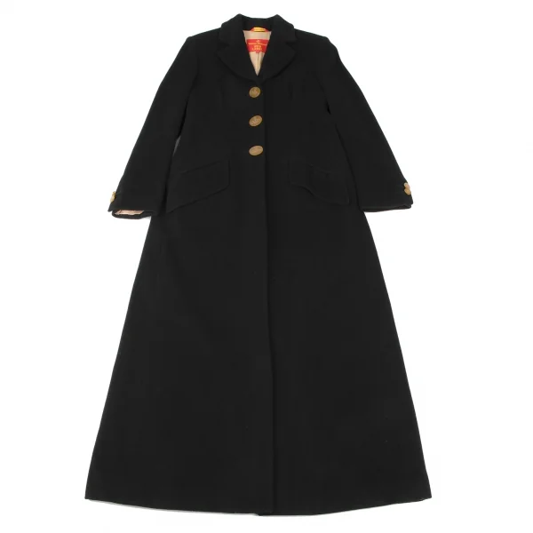 ヴィヴィアンウエストウッド レッドレーベルVivienne Westwood Red Label ウールロングコート 黒40 K-135756_002