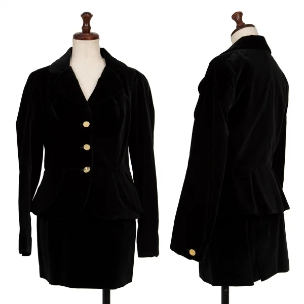 ヴィヴィアンウエストウッドVivienne Westwood 旧赤タグ ベロアセットアップ 黒40 K-135760_001