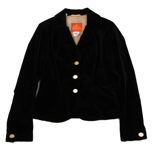 ヴィヴィアンウエストウッドVivienne Westwood 旧赤タグ ベロアセットアップ 黒40 K-135760_003
